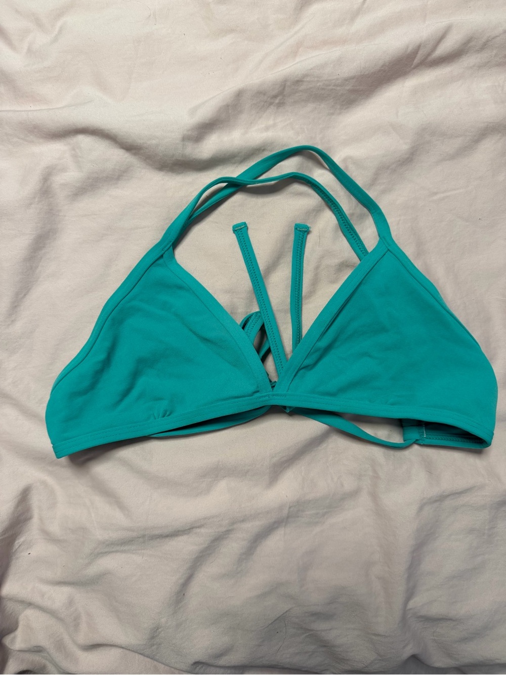 JOLYN Teal Triangle Bikini Top XL